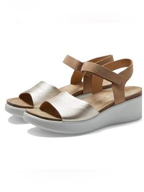 ECCO womens Flowt Wedge Cork Wedge Sandal